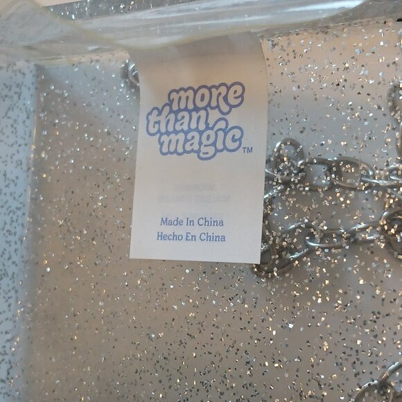 More Than Magic Star Acrylic Purse White Blue Silver Chain Convertible 7" x 4" - Picture 4 of 13